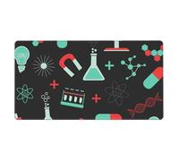 Green Chemistry and Science Patterns,Mouse Pad Large Desk Pad Computer Keyboard Mouse Mat with Non Slip Rubber Base 40 x 70 cm