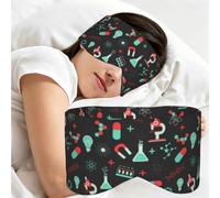 Green Chemistry and Science Patterns, Sleep Mask for Home Travel, Full Eye Covers Light Blocking Eye Mask Sleep Eye and Ear Muffs