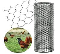 Green Chicken Wire Netting Animal Enclosure Mesh Netting 5m x 60cm, Garden Fence Net Aviary Mesh Rabbit Hutch Garden Fencing Electro-Galvanized Wire Mesh Roll Wire Mesh with 0.98" Holes