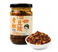 Green Chilli & Fermented Black Bean Sauce 200g, Chunky Chinese Condiment | Chunky pepper and bean pieces deliver deep savoury flavour, ready to spoon over rice, noodles or stir into everyday dishes.