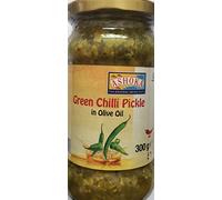 Green Chilli Pickle in Olive Oil - Ashoka 300g (Pack of 2)