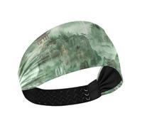 Green Chinese Style Landscape Painting no Slip Sport Headbands for Women Elastic Sweatband for Make up Washing face Cycling Washing face