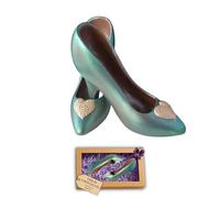 Green Chocolate Shoes Gift Box - Belgian Dark Chocolate Pair - Elegant Present for Women, Birthday, Valentine’s Day or Bridal Celebration - Yummy Decor by Angelina