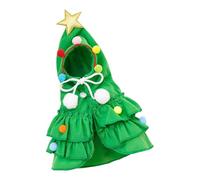 Green Christmas Pet Cloak with Star Festives Puppies Capes Winter Warm Dog Capes for Small Dogs and Cats Holiday Costume