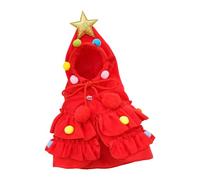 Green Christmas Pet Cloak with Star Festives Puppies Capes Winter Warm Dog Capes for Small Dogs and Cats Holiday Costume