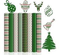 Green Christmas Pre-Printed Sublimation Paper for Cricut Mug Press,Insoluble Transfer Ink Sheets for Tumblers Blanks Tshirts, 12"x10"8PCS