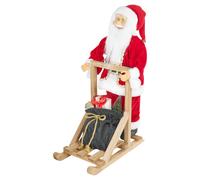 URBNLIVING Christmas Santa Claus Standing On a Sleigh Figurine Xmas Tree Decoration (Green)