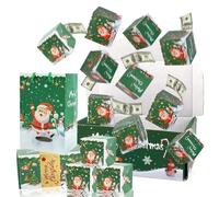 Green Christmas Surprise Money Pop Up Gift Box,Christmas Money Explosion Gift Boxes,10Pcs Folding Bouncing Cash Boxes,Surprise Explosion Cash Gift Box for Family Party Game Poppers Xmas Decor