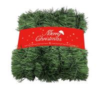 Green Christmas Tinsel Garland Decoration, 15 Meters Artificial Xmas Garland Stem for Holiday Outdoor Indoor Supplies (1pcs)