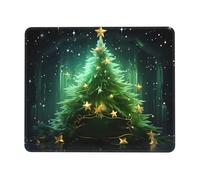 Green christmas tree Mouse Pad with Stitched Edge, Comfortable Mouse Pads with Non-Slip Rubber Base Gaming Mouse Mat Washable Mousepads Computers Laptop Desk Accessories for Office 7 x 8.6 in