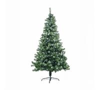 7ft/2.1m Pre-Lit Artificial Christmas Tree Alaskan Pine Green 800 Tips - 200 Cool White LEDs Metal Stand Xmas Home Decorations