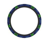 Green Christmas Tree Printed Elastic Steering Wheel Cover Protective Cover Anti Slip Durable For Most Cars