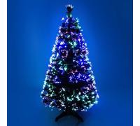 Green Christmas tree x-mas tree Fiber Optic Color changing multi colour with stand free standing xmas Free Standing with Bright Colours PVC made Decoration Tree Hinch (90cm (3 Feet))