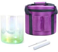 Green Clear Crystal Singing Bowl with Carrying Case Suede Mallet Crystal Striker and O-ring for Chakra Balancing Sound Healing Meditaion(432Hz,7inch B3)