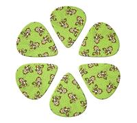 Green Clever Monkey 6 Pack Guitar Picks with Organizer Storage Box, Thin-Medium-Heavy Picks Handmade Plectrums Guitar Plectrums Bass Ukulele Picks Acoustic Guitar Lovers Gift
