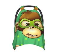 Green Clever Monkey Baby Car Seat Canopy Cover, Multi Use Breathable Nursing Breastfeeding Covers for Mom Soft Stroller Sun Shade Newborn Shower Gift