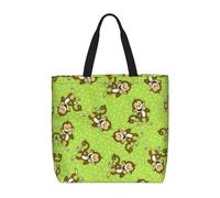 Green Clever Monkey Basic Models Tote Bag With Zipper With Inner Pockets,Laptop Work Tote Bag For Sport,Travel