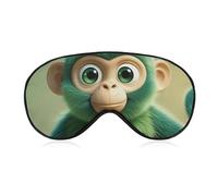 Green Clever Monkey Eye Mask for Women & Men, Breathable & Adjustable Eye Cover, Ultra Soft Sleep Mask, Lightweight Travel Blindfold for Airplane, Nap, Night Sleeping