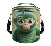 Green Clever Monkey Insulated Cooler Bag, Collapsible & Leakproof Lunch Bag, Large Capacity Cooler for Picnic Travel Camping