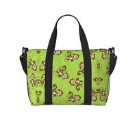 Green Clever Monkey Large Weekender Bag for Travel, Water-Resistant Duffle Bag, Print Adjustable Shoulder Strap,3-5 Day Overnight Bag for Men Women