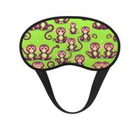 Green Clever Monkey Print Blackout Sleep Mask, with Adjustable Strap for Travel, Night Work, Nap, Office