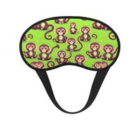 Green Clever Monkey Print Blackout Sleep Mask, with Adjustable Strap for Travel, Night Work, Nap, Office