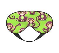 Green Clever Monkey Print Comfortable Sleep Eye Mask Men Women Lightweight Travel Nap Meditation Yoga Work