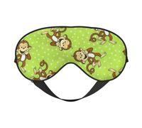Green Clever Monkey Print Eye Mask Comfortable Eye Shade for Night Sleep Naps Home Travel Use