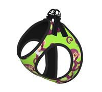 Green Clever Monkey Print Pet Leash Vest,Breathable Mesh Pet Harness, Reflective For Small Medium Dogs Safe Easy Walking