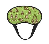 Green Clever Monkey Print Sleep Eye Mask Light Blocking Soft and Comfortable Night Eye Blinder for Women Men for Sleeping Travel Night Shift