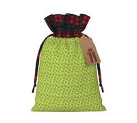 Green Clever Monkey Print Xmas Drawstring Reusable Gift Bag Festive Packaging For Christmas Wrapping Needs
