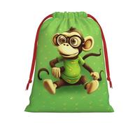 Green Clever Monkey Ultra Soft Velvet Gift Bag, Comfortable To The Touch, Reusable