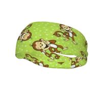 Green Clever Monkey Unisex Head band - Dry Head Tie - Sports Sweatband - Ideal for Running, Football, Tennis