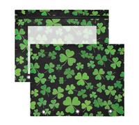 Green Clover Mesh School Pencil Case Supplies