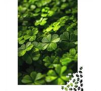 Green Clover Wallpaper 1000-Piece Jigsaw Puzzle for Adults, 52x38cm/1000pcs, Screen-Free Leisure, Weekend Downtime And Year-Round Leisure