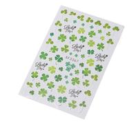 Green Clovers Nails Art Stickers Shamrock Decals Patrick’s Day Sticker Art Decoration for Women Patrick’s Day Nails Decals