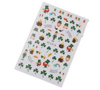 Green Clovers Nails Art Stickers Shamrock Decals Patrick’s Day Sticker Decoration For Women Adhesive Nail Patrick’s Day Nails Green Nail Decals