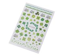 Green Clovers Nails Art Stickers Shamrock Nails Decals Patrick’s Day Nails Sticker Nails Art Decoration for Women