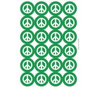 Green CND Symbol Circular Matt Paper Stickers A4 Sheet of 24 (Each Sticker is 45mm Diameter)