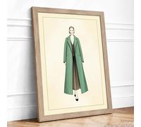 Green Coat Study Vintage Framed Wall Art Print A3 (42×29.7cm) Oak, Wall Decor for Living Room, Bedroom, Office & Home, Ready to Hang, Art Gift