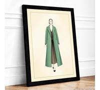 Green Coat Study Vintage Framed Wall Art Print A4 (29.7×21cm) Black, Wall Decor for Living Room, Bedroom, Office & Home, Ready to Hang, Art Gift