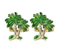 Green Coconut Napkin Rings 2PCS Zinc Alloy