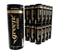 Green Cola Caffeine-Free Soft Drink - Sugar-Free, Zero Calorie Fizzy Drinks Sweetened with Stevia - No Aspartame - Healthy Alternative Cans of Pop 24 Pack (330ml x 24)