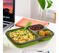 Green Collapsible Lunch Box with Spork | Grub Tub