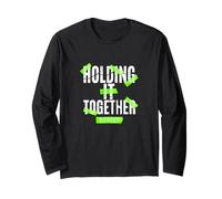 Green Color Barely Holding it Together Green Graphic Long Sleeve T-Shirt