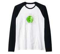 Green Color Disco Ball Green Graphic Raglan Baseball Tee