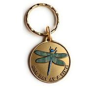 Green Color Dragonfly One Day At A Time Keychain Serenity Prayer In Bronze