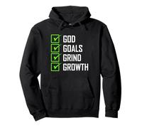 Green Color Goals Grind Growth Green Graphic Pullover Hoodie