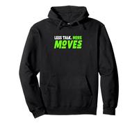 Green Color Less Talk, More Moves Green Graphic Pullover Hoodie
