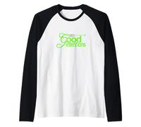 Green Color No Good Intentions Green Graphic Raglan Baseball Tee